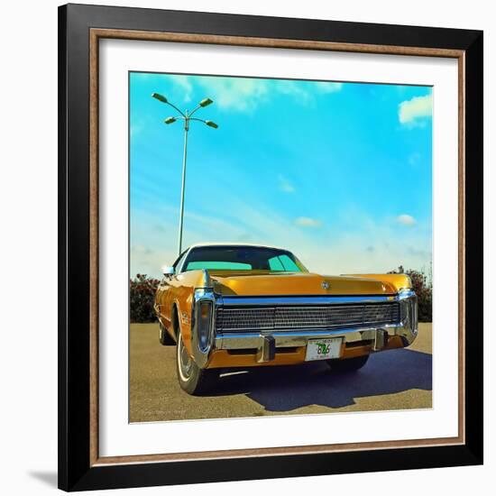 Vintage Car in Gold Paint with Chrome Grill-Salvatore Elia-Framed Photographic Print