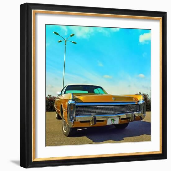 Vintage Car in Gold Paint with Chrome Grill-Salvatore Elia-Framed Photographic Print