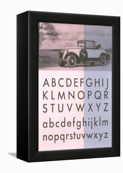 Vintage Car with Font Display-null-Framed Stretched Canvas