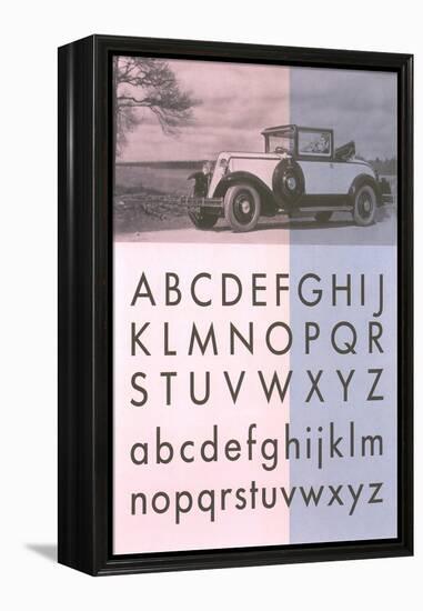 Vintage Car with Font Display-null-Framed Stretched Canvas