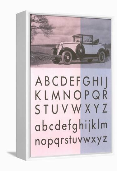 Vintage Car with Font Display-null-Framed Stretched Canvas