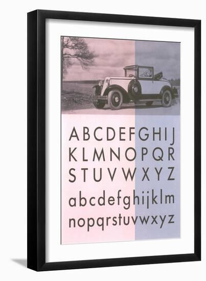 Vintage Car with Font Display-null-Framed Art Print