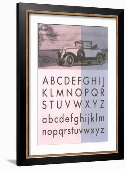 Vintage Car with Font Display-null-Framed Art Print