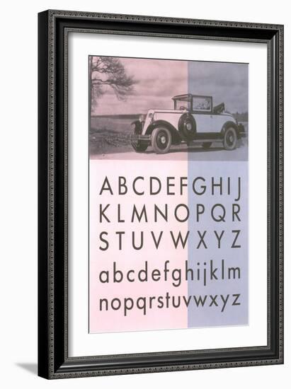 Vintage Car with Font Display-null-Framed Art Print