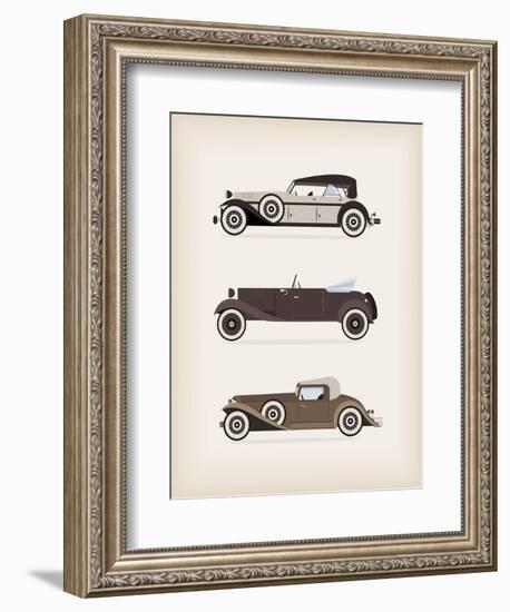 Vintage Car-vector pro-Framed Art Print