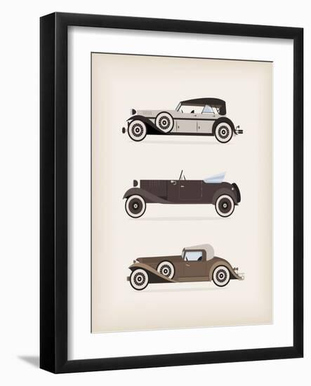 Vintage Car-vector pro-Framed Art Print