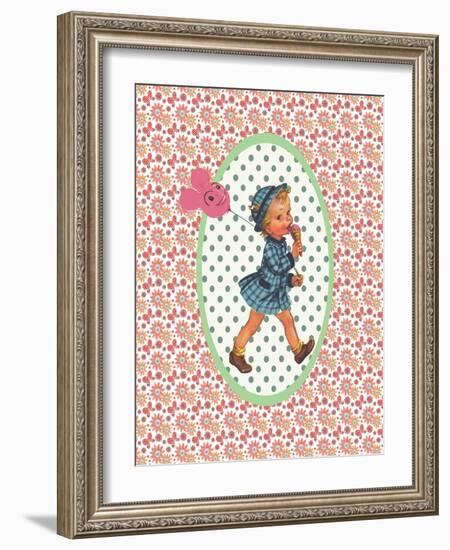 Vintage Card Girl with Ice Cream-Effie Zafiropoulou-Framed Giclee Print