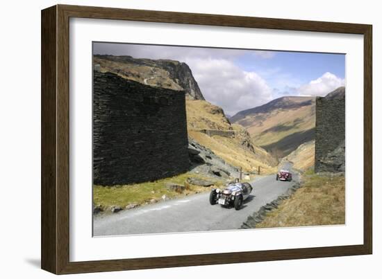 Vintage Cars Climbing Honister Pass, Lake District, Cumbria-Peter Thompson-Framed Photographic Print