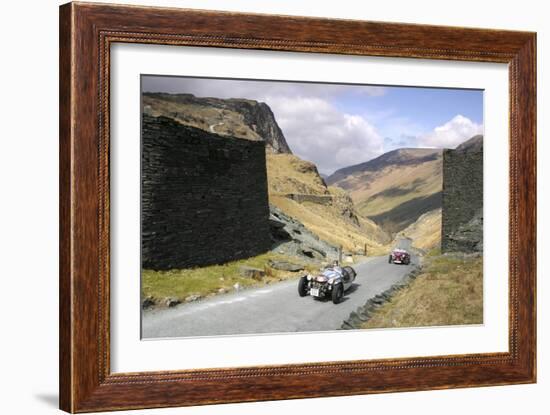 Vintage Cars Climbing Honister Pass, Lake District, Cumbria-Peter Thompson-Framed Photographic Print