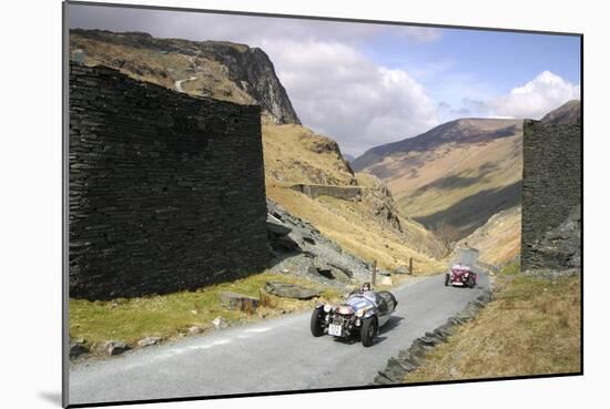 Vintage Cars Climbing Honister Pass, Lake District, Cumbria-Peter Thompson-Mounted Photographic Print