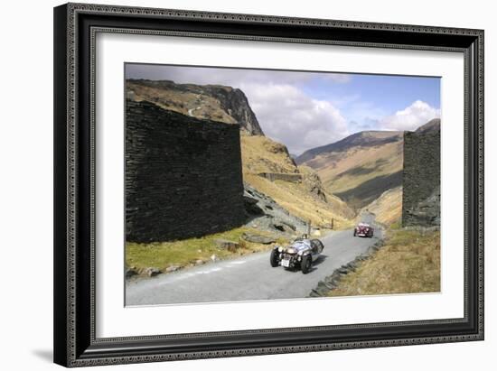 Vintage Cars Climbing Honister Pass, Lake District, Cumbria-Peter Thompson-Framed Photographic Print