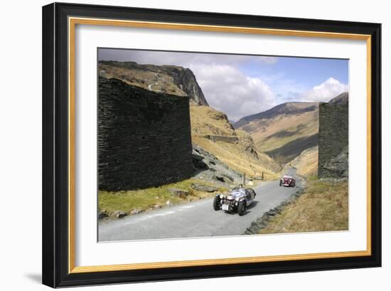 Vintage Cars Climbing Honister Pass, Lake District, Cumbria-Peter Thompson-Framed Photographic Print