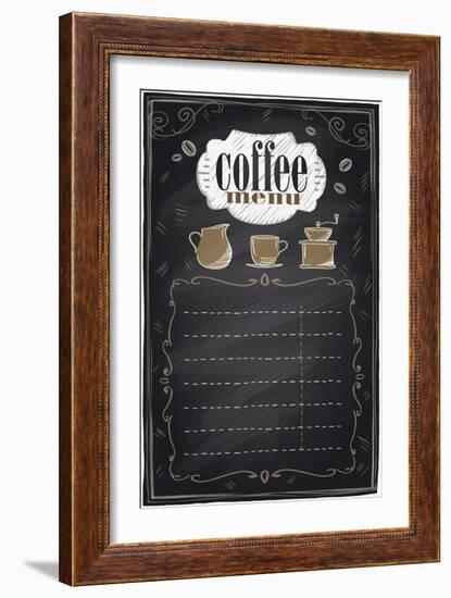 Vintage Chalk Coffee Menu-Selenka-Framed Art Print