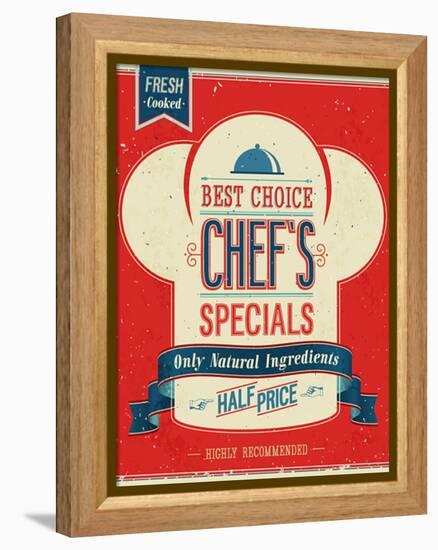 Vintage Chef`S Specials Poster-avean-Framed Stretched Canvas