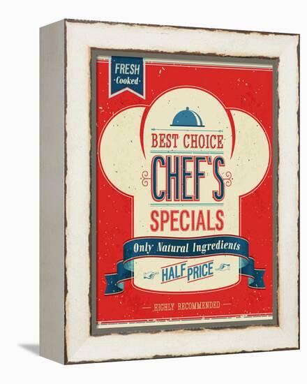 Vintage Chef`S Specials Poster-avean-Framed Stretched Canvas