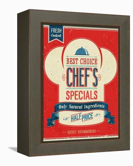Vintage Chef`S Specials Poster-avean-Framed Stretched Canvas