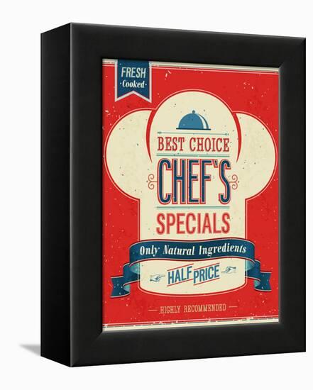 Vintage Chef`S Specials Poster-avean-Framed Stretched Canvas