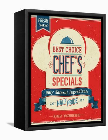 Vintage Chef`S Specials Poster-avean-Framed Stretched Canvas