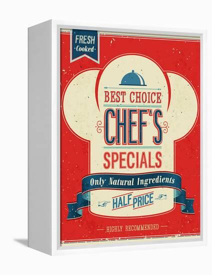 Vintage Chef`S Specials Poster-avean-Framed Stretched Canvas