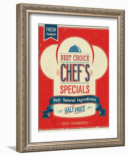 Vintage Chef`S Specials Poster-avean-Framed Art Print