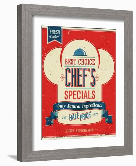 Vintage Chef`S Specials Poster-avean-Framed Art Print