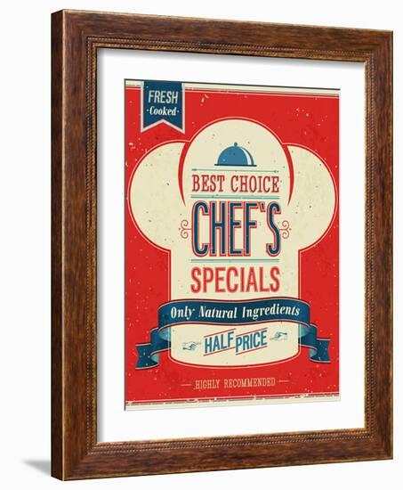 Vintage Chef`S Specials Poster-avean-Framed Art Print