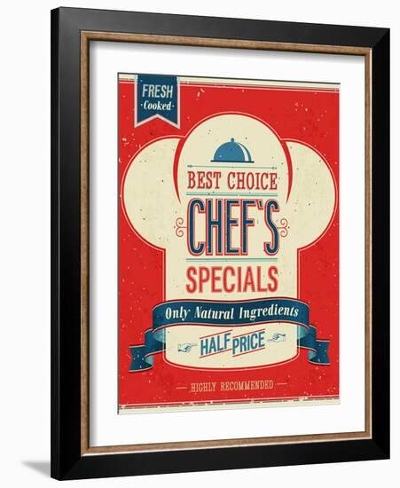 Vintage Chef`S Specials Poster-avean-Framed Art Print