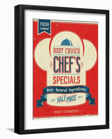 Vintage Chef`S Specials Poster-avean-Framed Art Print