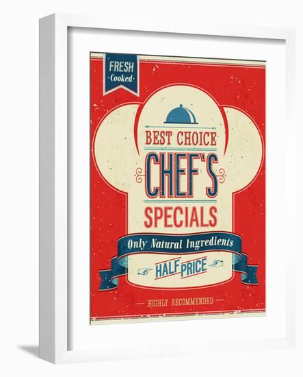 Vintage Chef`S Specials Poster-avean-Framed Art Print