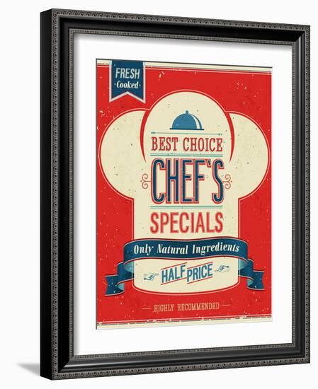 Vintage Chef`S Specials Poster-avean-Framed Art Print