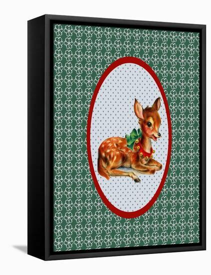 Vintage Christmas Deer-Effie Zafiropoulou-Framed Premier Image Canvas