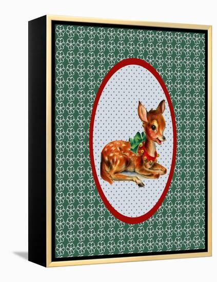 Vintage Christmas Deer-Effie Zafiropoulou-Framed Premier Image Canvas