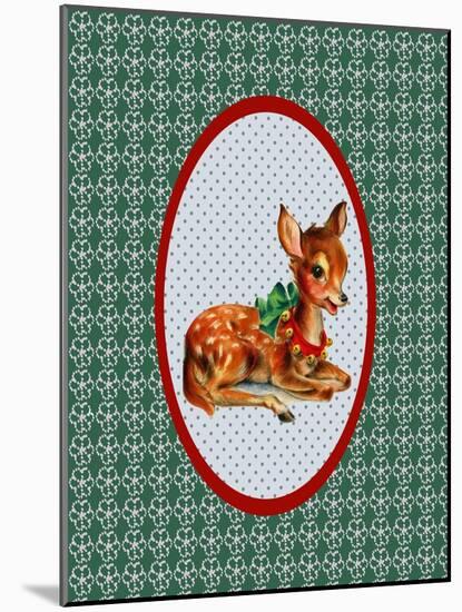 Vintage Christmas Deer-Effie Zafiropoulou-Mounted Giclee Print