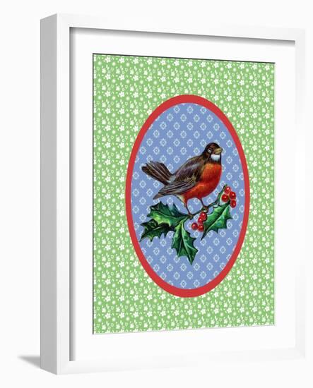 Vintage Christmas Robin-Effie Zafiropoulou-Framed Giclee Print