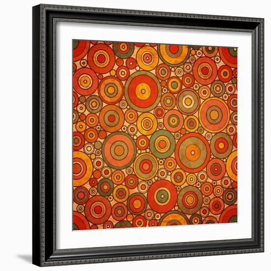 Vintage Circle Pattern-Yaviki-Framed Art Print