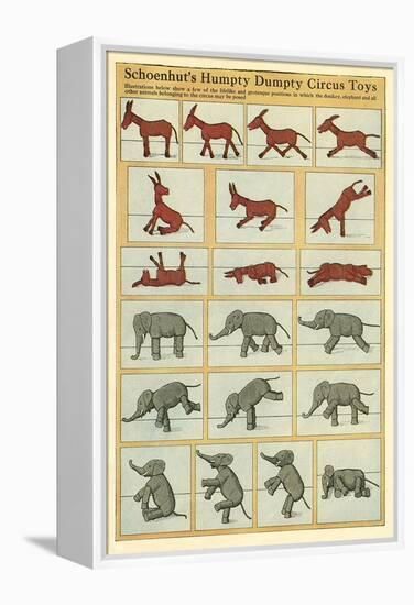 Vintage Circus Animal Toys-null-Framed Stretched Canvas