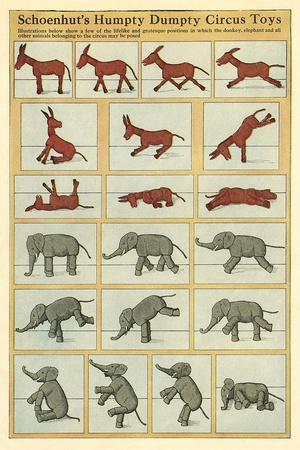 Vintage Circus Animal Toys' Art Print Vintage Circus Animal Toys' Art Print