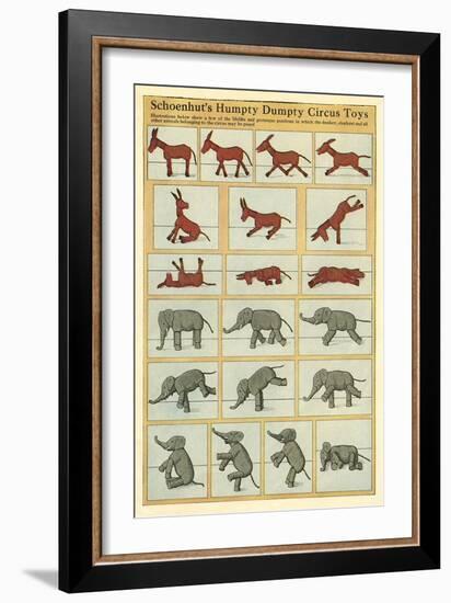 Vintage Circus Animal Toys-null-Framed Art Print