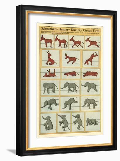 Vintage Circus Animal Toys-null-Framed Art Print