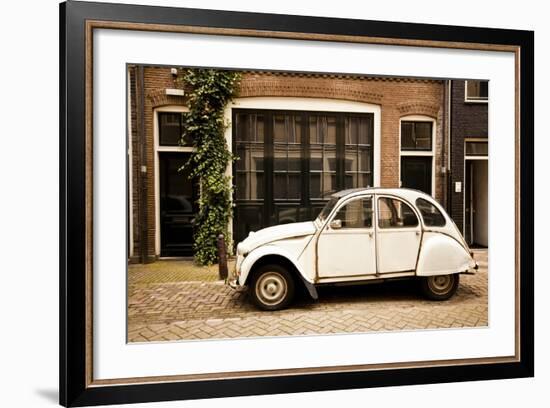 Vintage Citroen on a Street in Amsterdam, Netherlands-Carlo Acenas-Framed Photographic Print