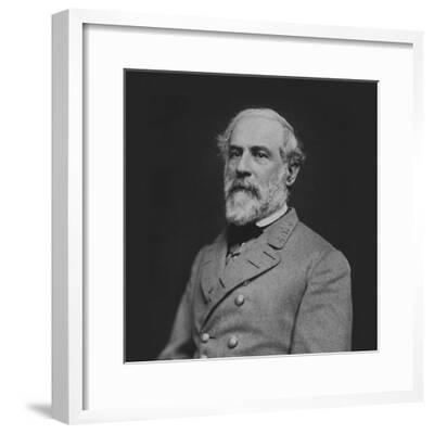 Framed Civil War Painting on canvas Portrait of General Robert E Lee 1865