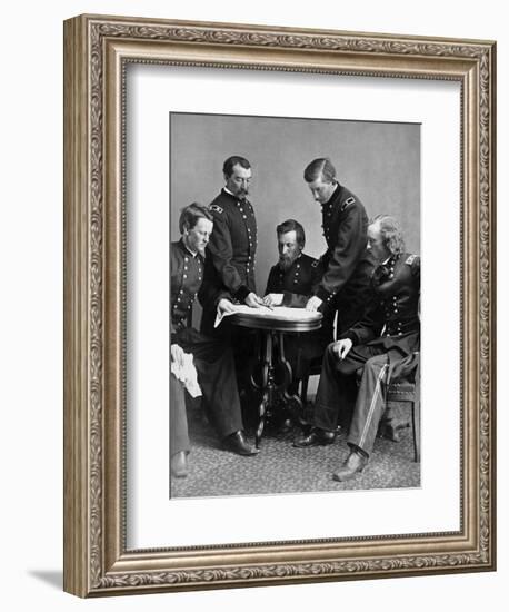 Vintage Civil War Photograph of General Philip Sheridan and His Staff-Stocktrek Images-Framed Photographic Print