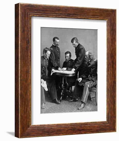 Vintage Civil War Photograph of General Philip Sheridan and His Staff-Stocktrek Images-Framed Photographic Print