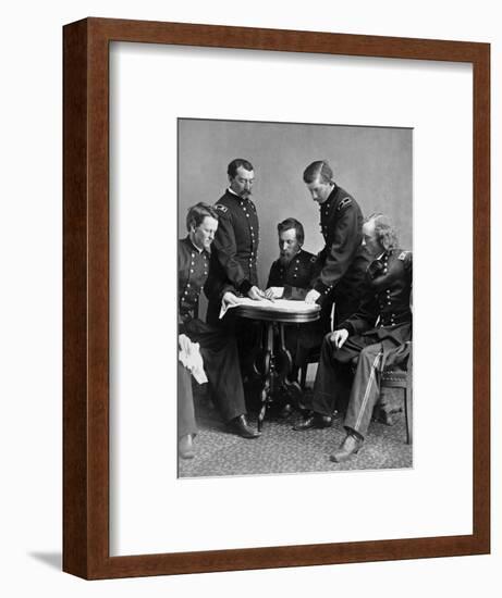 Vintage Civil War Photograph of General Philip Sheridan and His Staff-Stocktrek Images-Framed Photographic Print