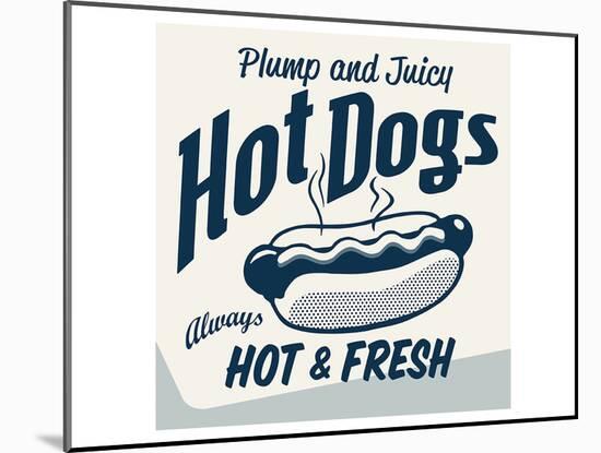 Vintage Clip Art - Hot Dog-null-Mounted Art Print