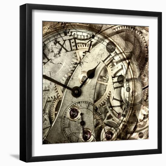 Vintage Clock-GI ArtLab-Framed Giclee Print