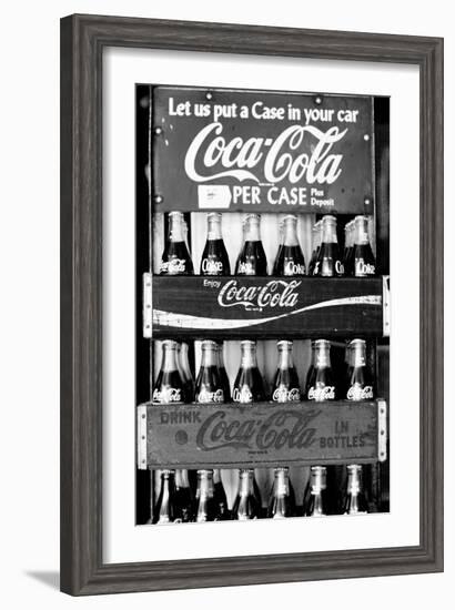 Vintage Coca Cola Bottle Cases Coke B&W Photo Print Poster-null-Framed Art Print