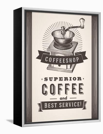 Vintage Coffee Background-diarom-Framed Stretched Canvas