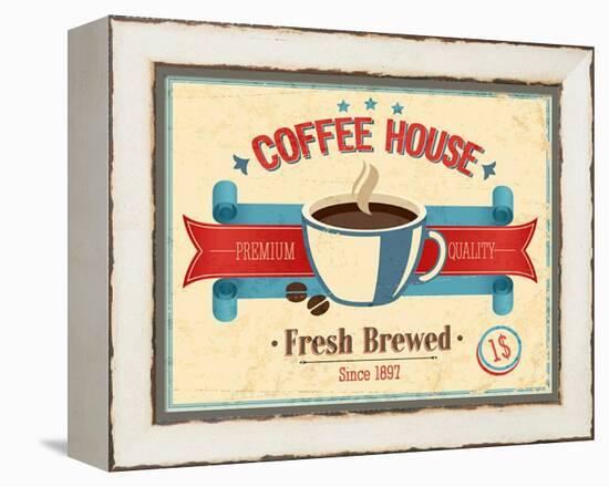 Vintage Coffee House Card-avean-Framed Stretched Canvas