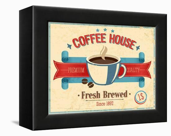 Vintage Coffee House Card-avean-Framed Stretched Canvas